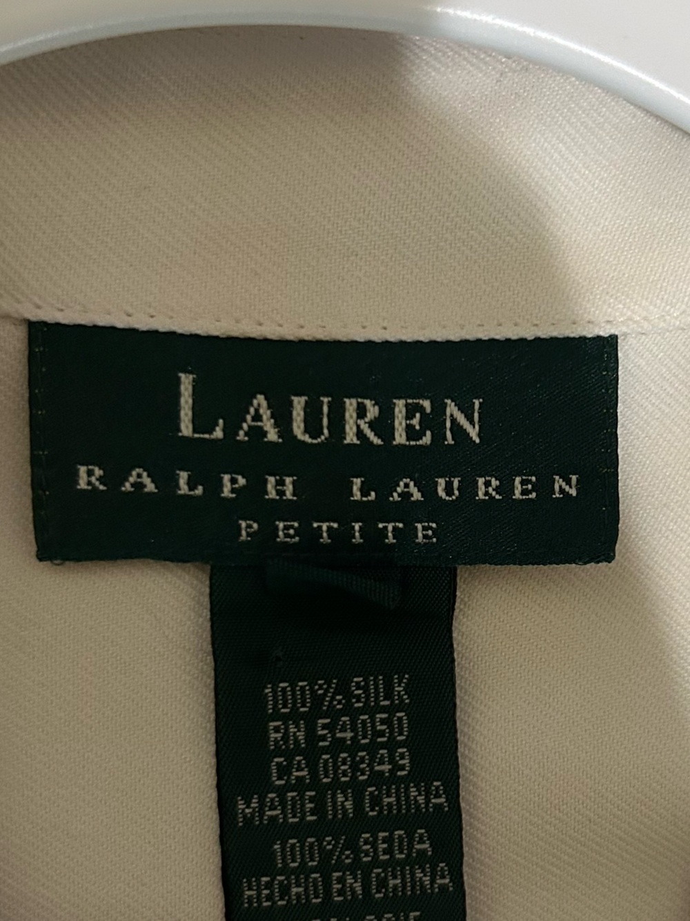 Lauren Ralph Lauren Cream Long-Sleeve Button Shirt with Crest Pocket - Picture 7 of 8